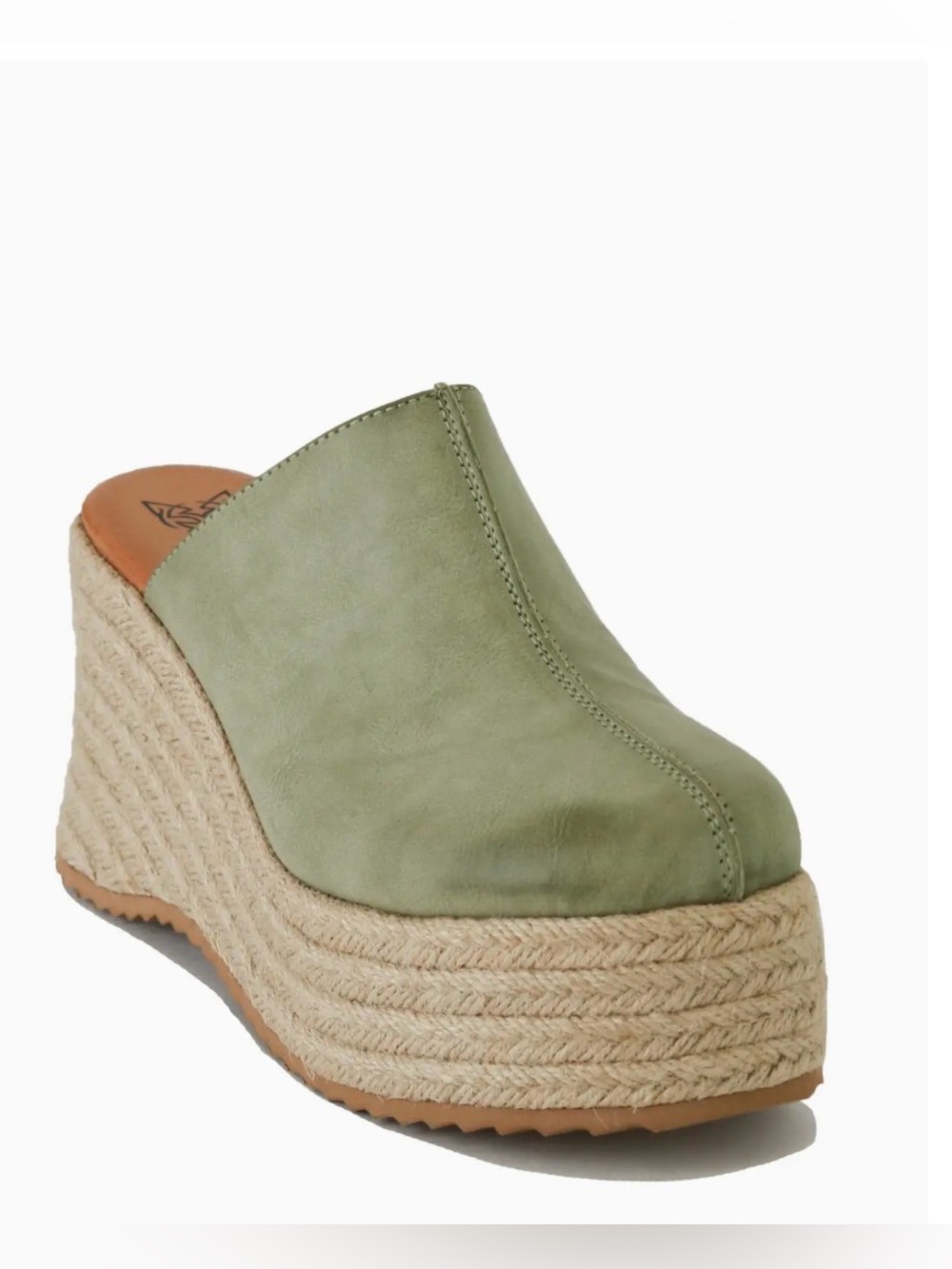 BEAST FASHION Raffia Platform Slide Closed Toe Sandal | NWT